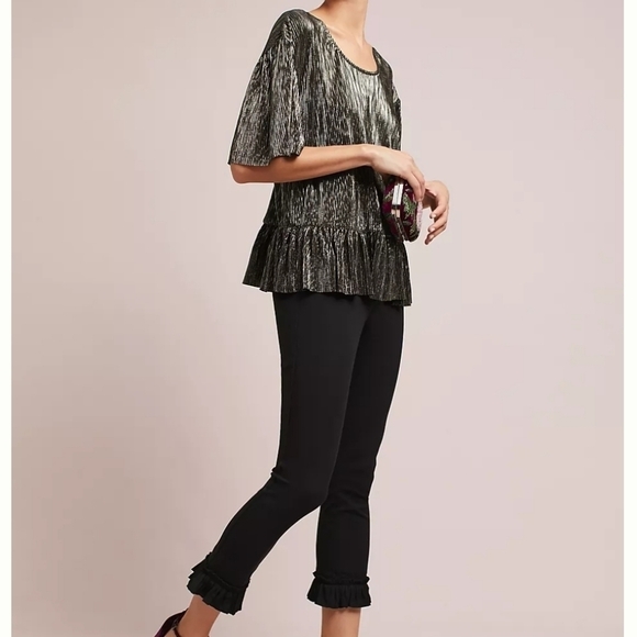 Anthropologie Shine Peplum Top size Medium - Picture 2 of 7